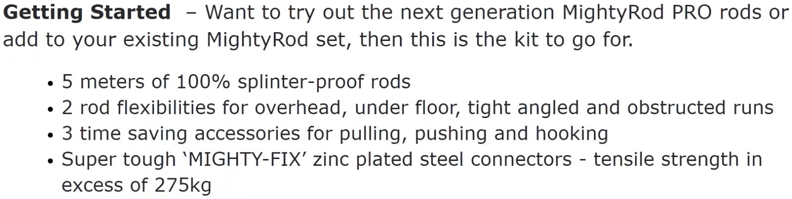 חוט משיכה מודולרי לכבלים CK TOOLS T5420 MIGHTYROD PRO STARTER SET